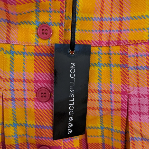 PLAID MINI SKIRT - SIZE MEDIUM - DELIA*S BY DOLLS KILL - Picture 9 of 13